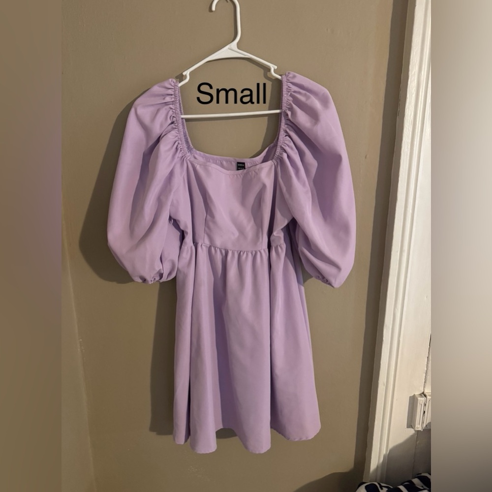 Lavender Puff Sleeve women’s Dress